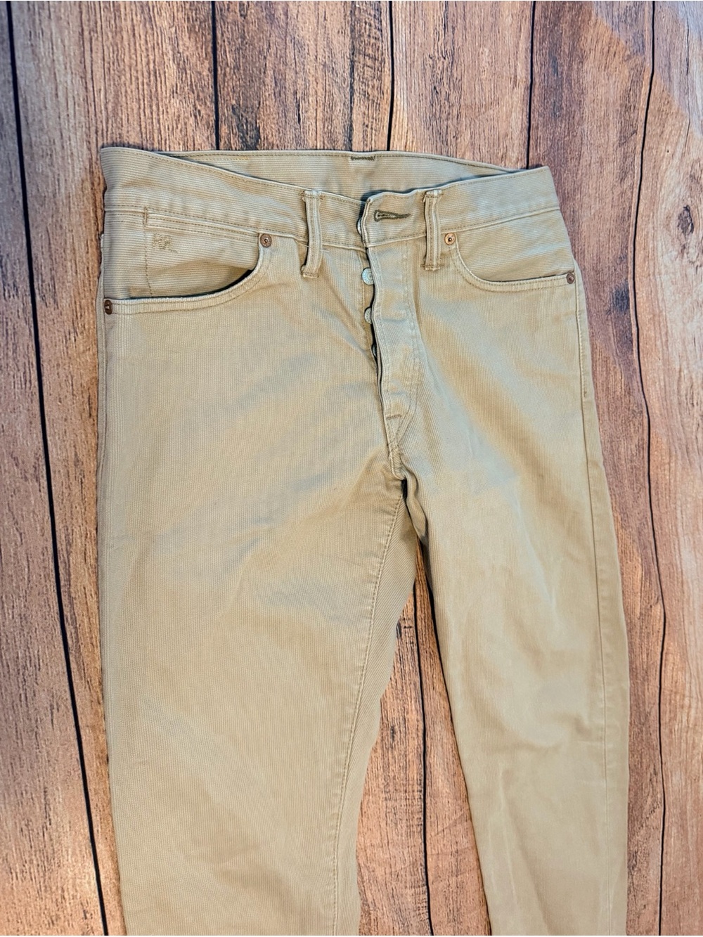 RRL Ralph Lauren 31x34 Slim Fit Beige Tan Bull Denim Sanforized Jeans Double RL - Picture 5 of 9
